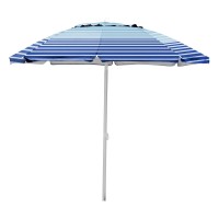 7' Caribbean Joe beach umbrella, double canopy windproof design with UV protection, with color matching carry case   557640827